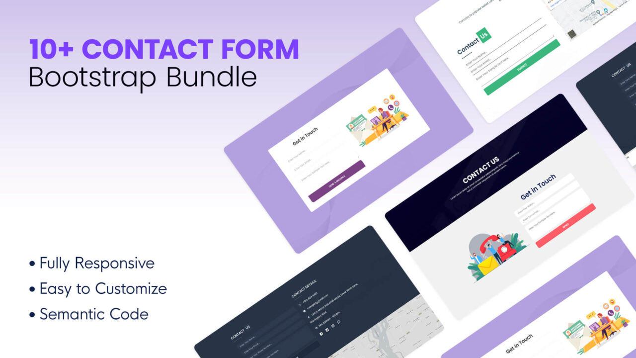 10+ Contact Form - Bootstrap Bundle | Designtocodes