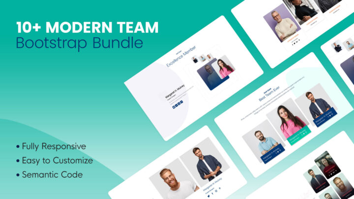 10+ Modern Bootstrap Team Bundle | Designtocodes