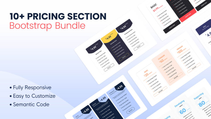 10+ Pricing Section - Bootstrap Bundle | Designtocodes