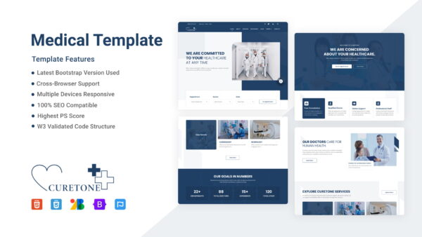 Curetone - Bootstrap Medical Service Template | Designtocodes