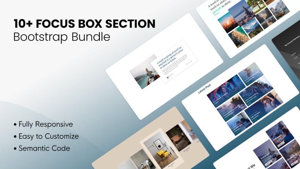 10+ Focus Box Section Bootstrap Bundle | Designtocodes