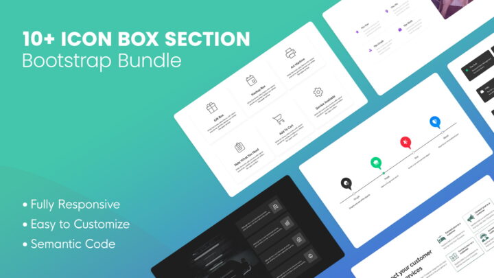 10+ Icon box Section Bootstrap Bundle | Designtocodes