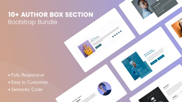 10+ Author Box Section HTML Web UI Kits HTML Components | DesignToCodes