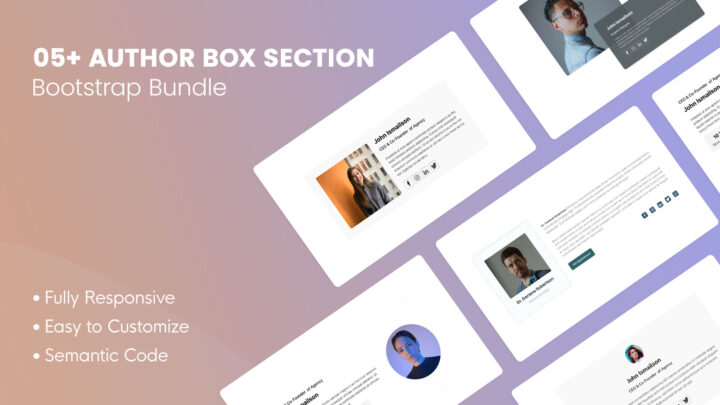 5+ Author Box Section HTML Web UI Kits HTML Components | DesignToCodes