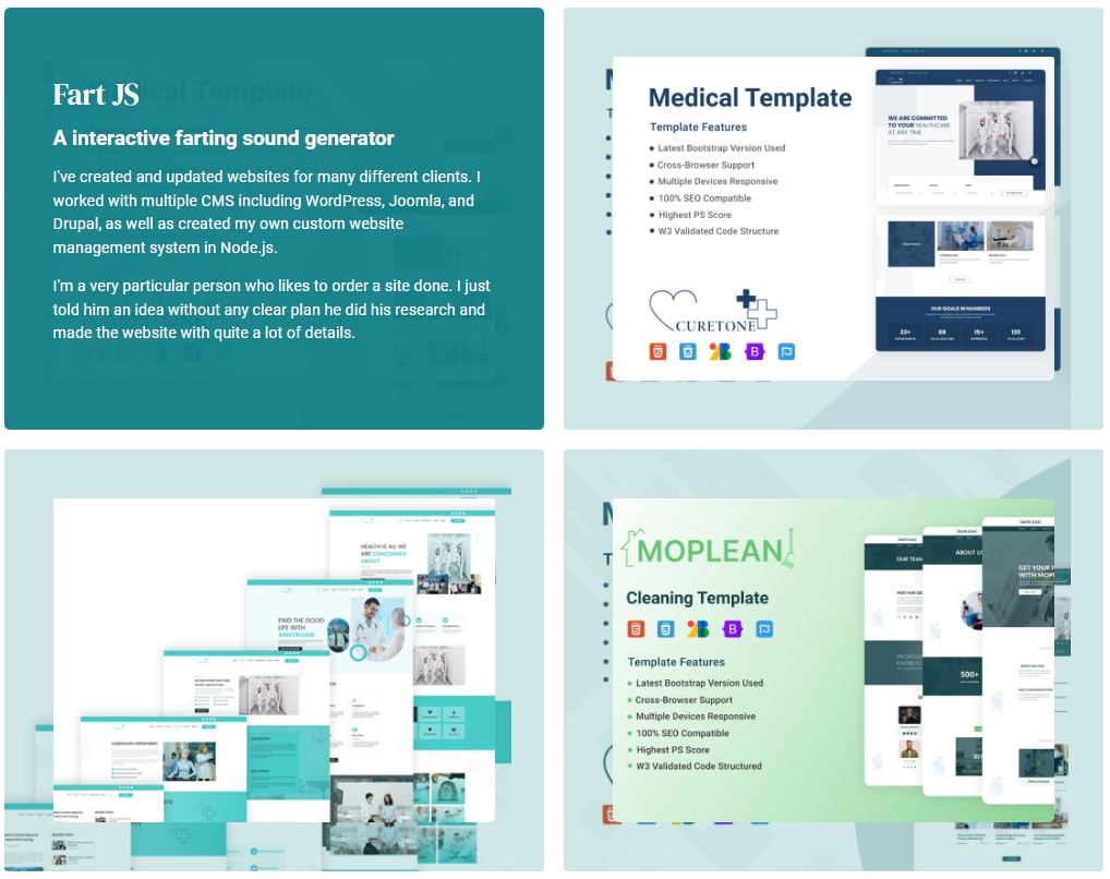 Mydevfolio One Page Portfolio Template Portfolio Section | DesignToCodes