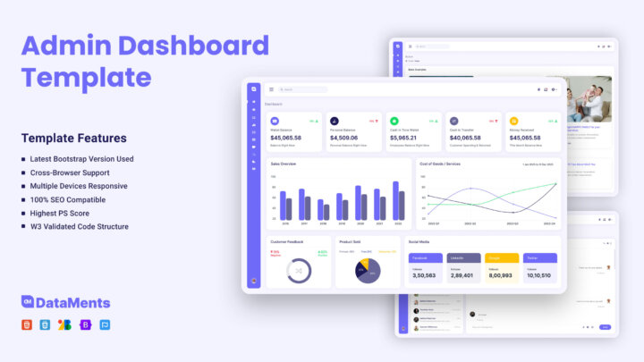 DataMents - Free Bootstrap Admin Dashboard Template | DesignToCodes